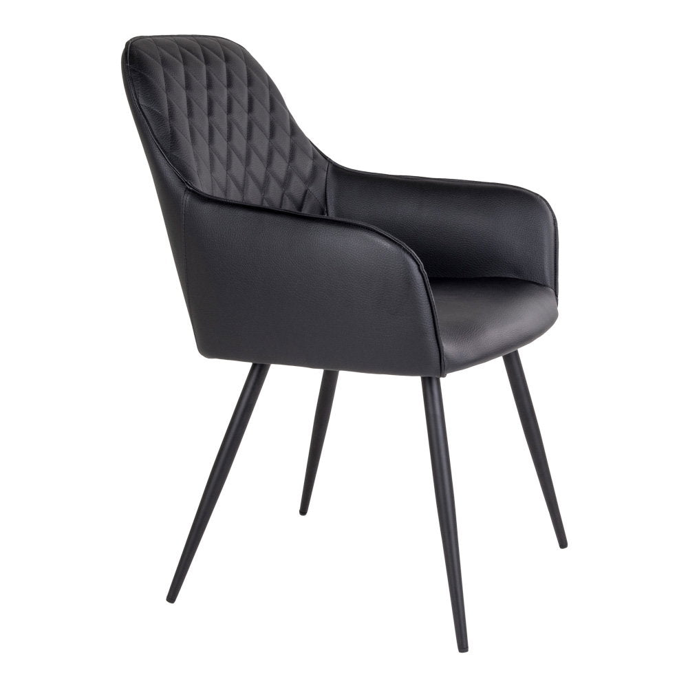 2-pk Harbo spisestol sort PU-skinn