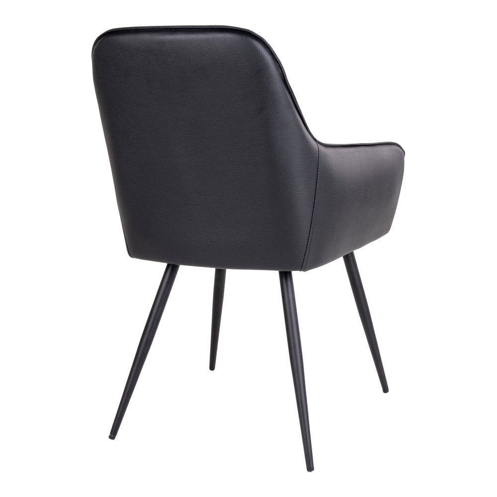 2-pk Harbo spisestol sort PU-skinn