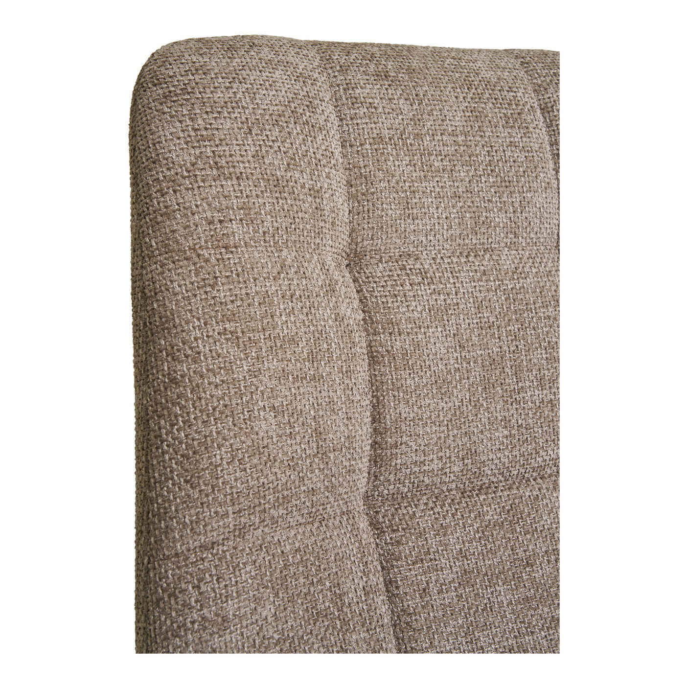 Grå Middelfart spisestol med polstret rygg og sete, sett forfra.