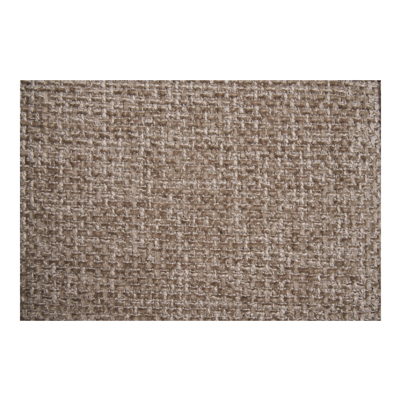 Detaljbilde av bouclé-stoff i brun farge brukt på Melilla spisestol