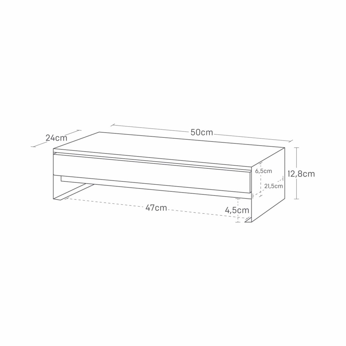 Monitorstativ med skuff sort 50 x 24 x 12,8 cm - Lindas Dekor