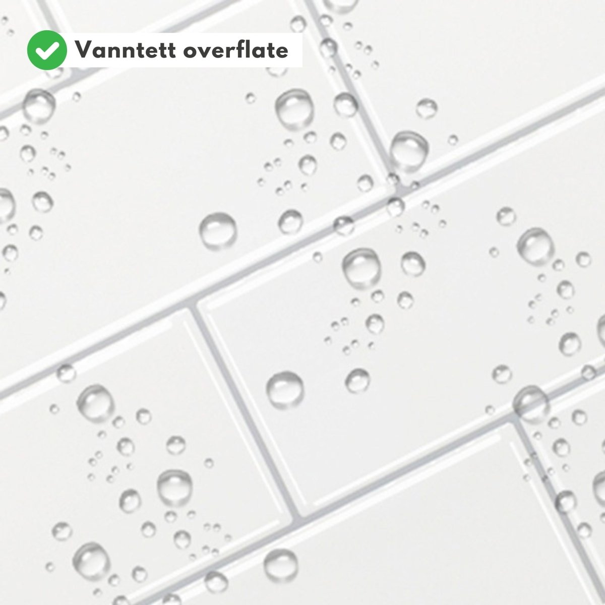 Nærbilde av subway hvit veggfliser med vanntett overflate som tåler fukt.
