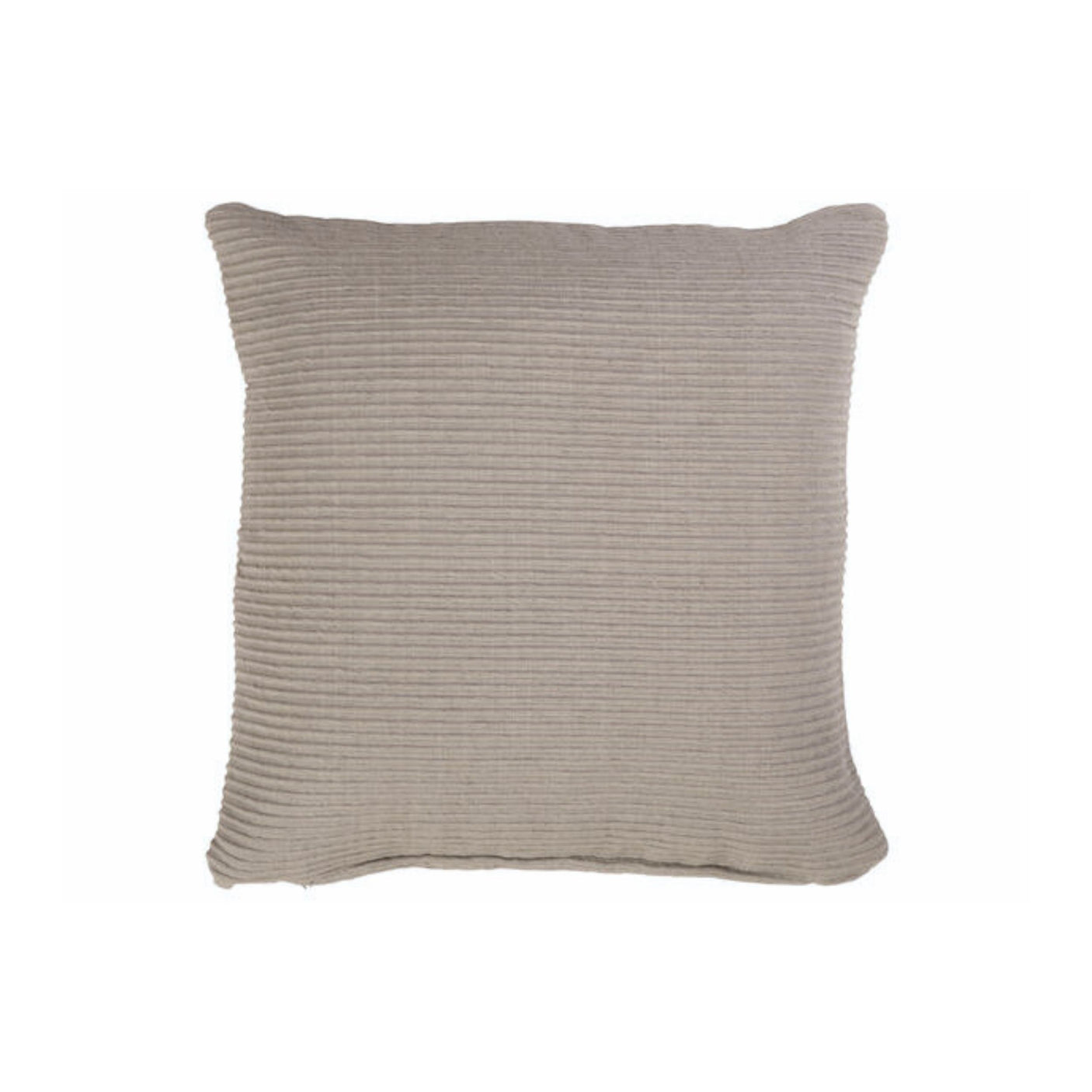 Nydelig dekorativ putetrekk med striper i en dempet grå tone.