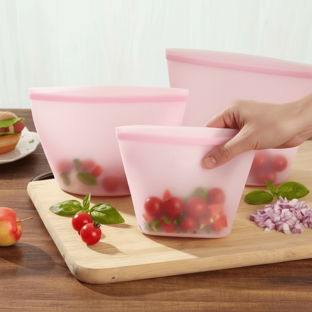 3 - pk Gjenbrukbare oppbevaringsposer til mat - Lindas Dekor