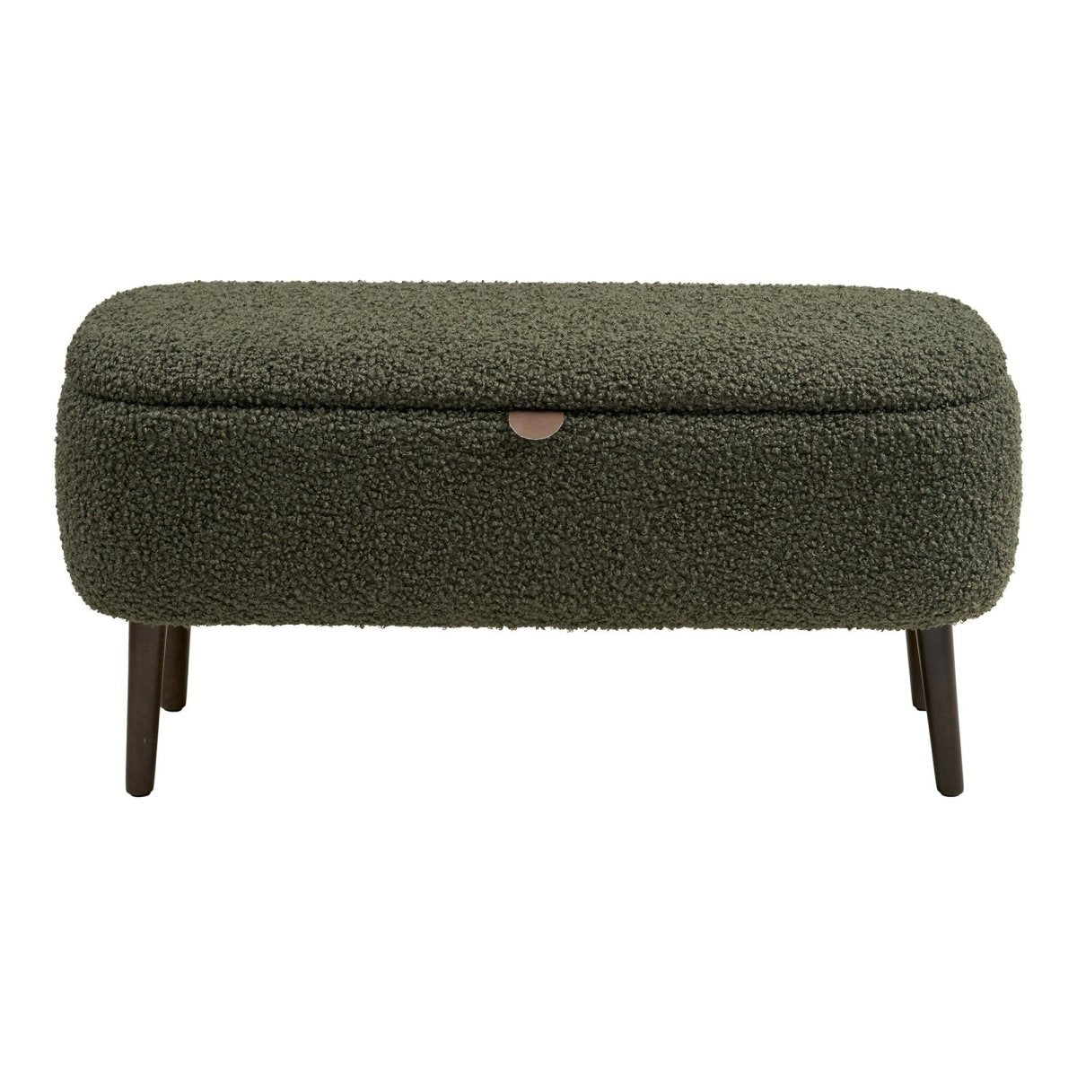 Harlow benk med oppbevaring teddy grønn 95x37x45 cm - bilde 2