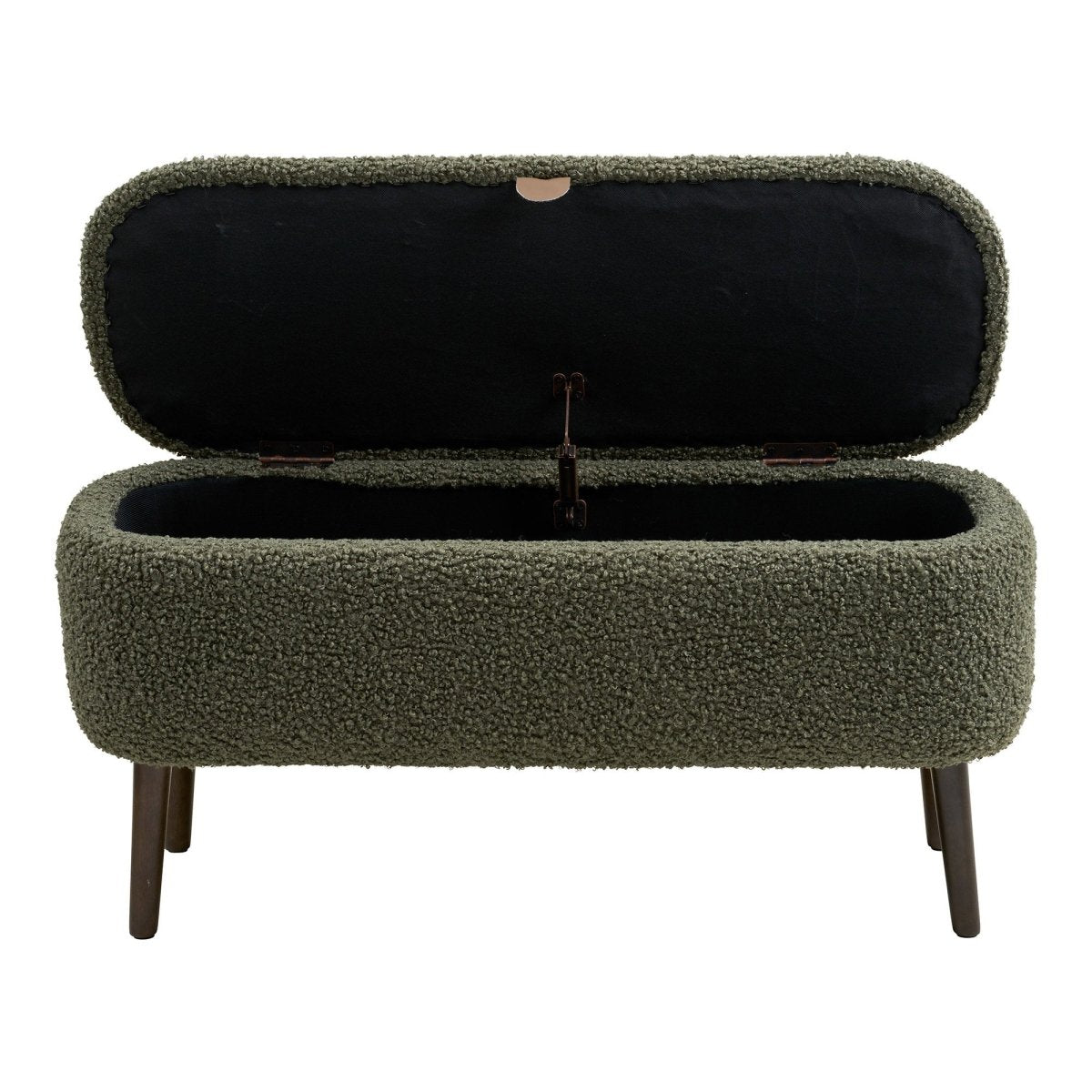 Harlow benk med oppbevaring teddy grønn 95x37x45 cm - bilde 3