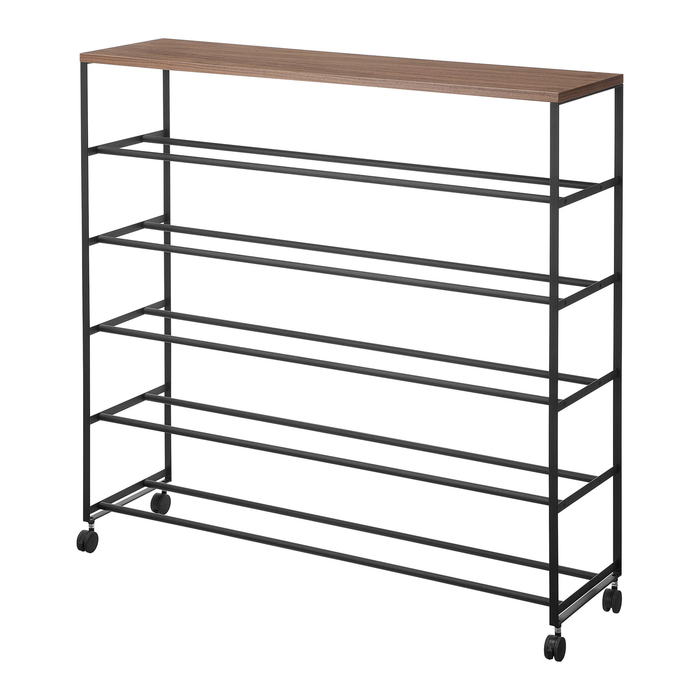 Skohylle med 5 rader og treplate på toppen