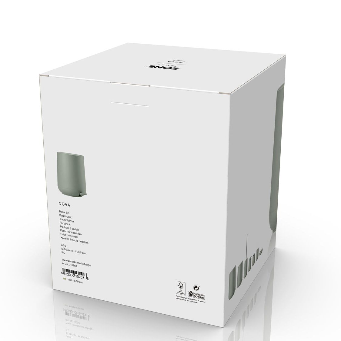 Nova 3 liter søppelspann i matt grønn finish