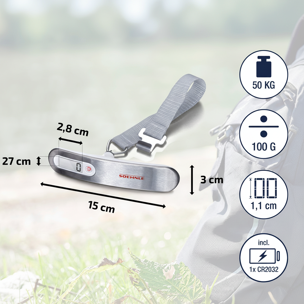 digital reisevekt i grå til veiing av bagasje før flyreise