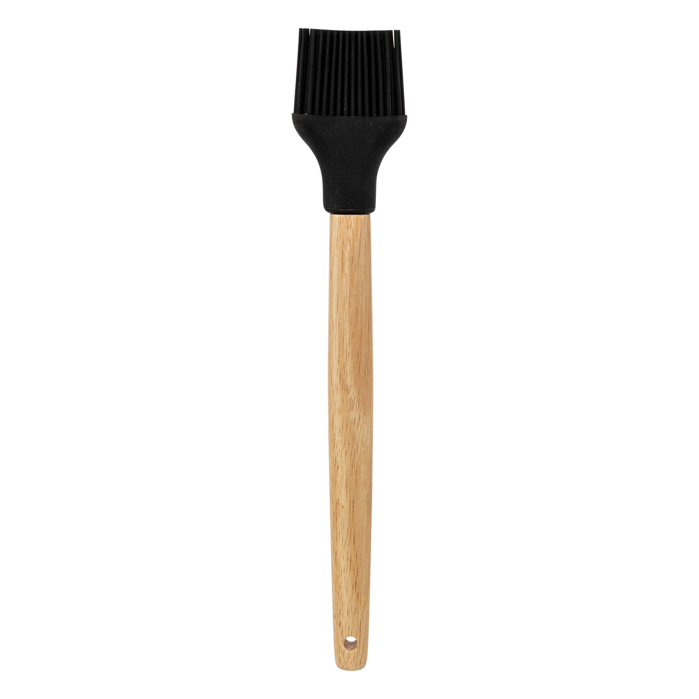 Bakpensel med svart huvud och träskaft