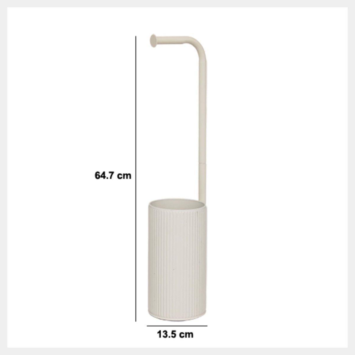 Toalettpapirstativ Lin Onyx, mål på stativet