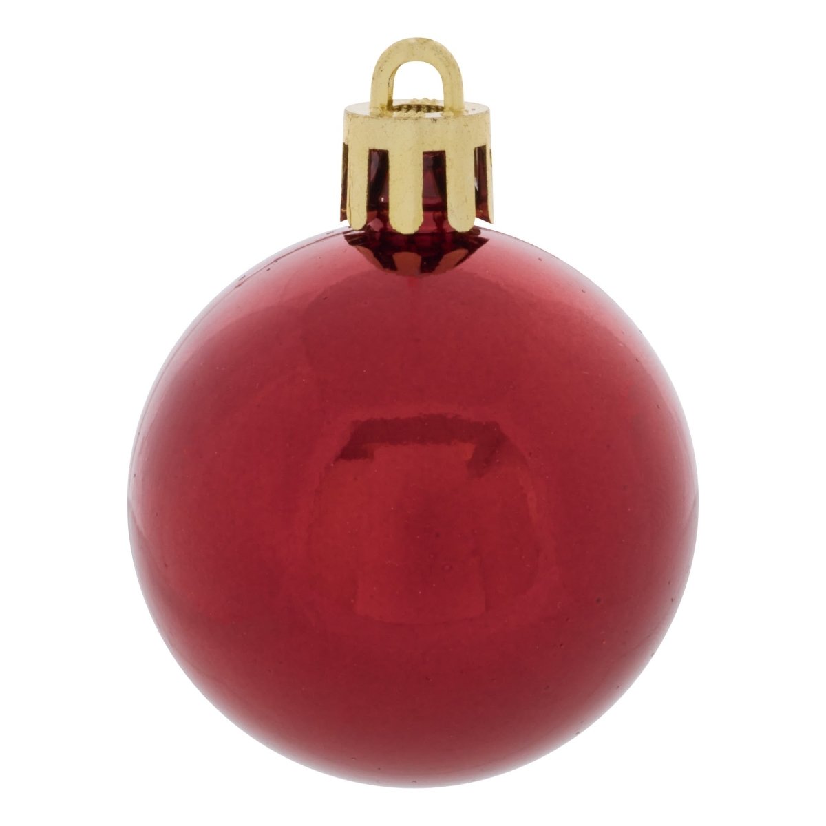 35-pk julekuler granatrød 2,9 cm, blank kule med dyp rødfarge