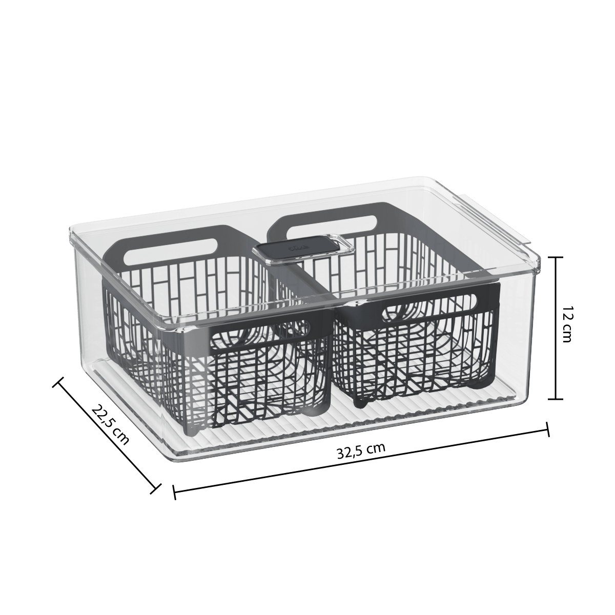 Kjøleskapsboks Tidy Fridge 32,5 x 22,5 cm, mål på boksen