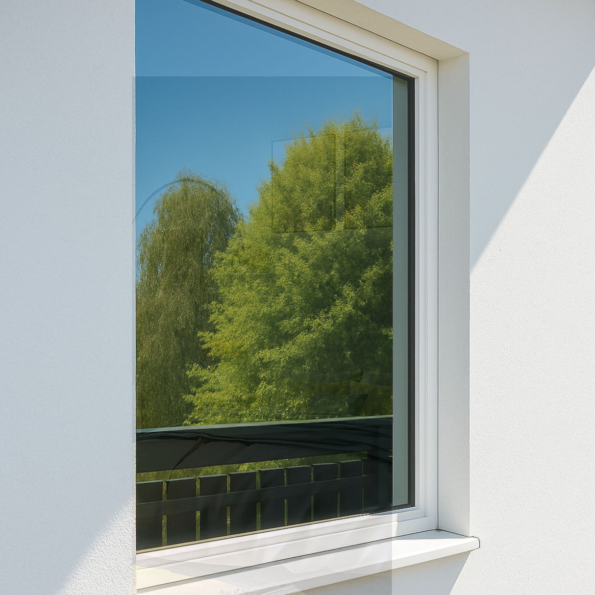 Vindusfolie med speileffekt som skjermer for innsyn og reduserer varme – perfekt til bolig og kontor