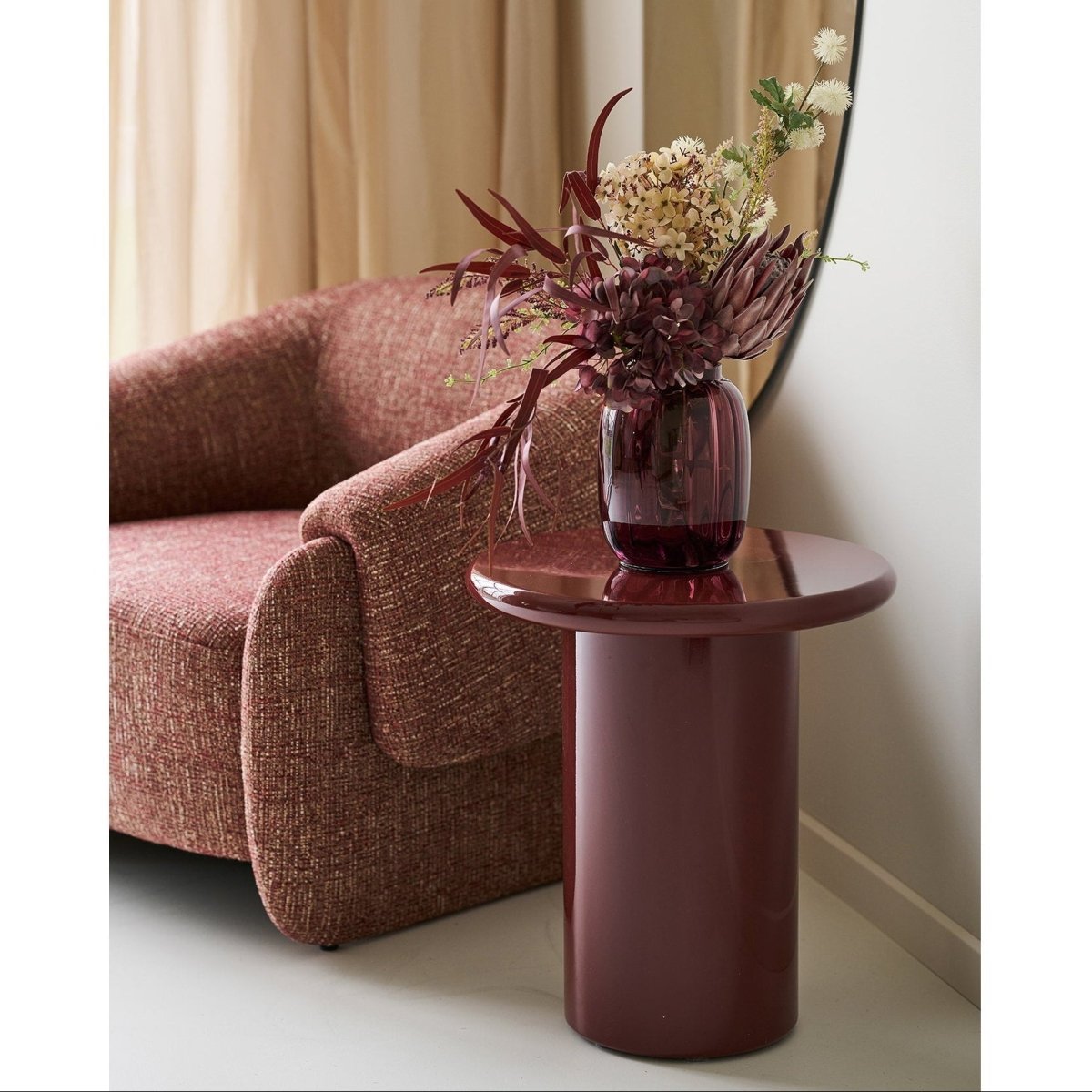 Otago sidobord bordeaux ø45 cm