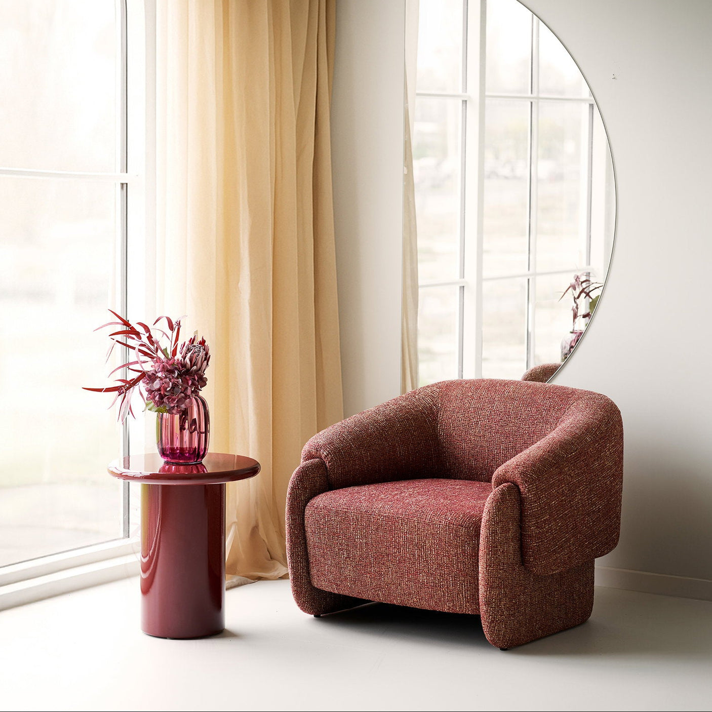 Otago sidebord bordeaux ø45 cm