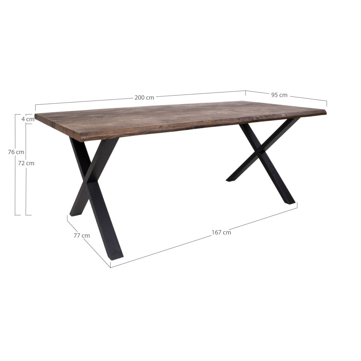Toulon spisebord røkt eik 200 cm - Lindas Dekor Spisebord
