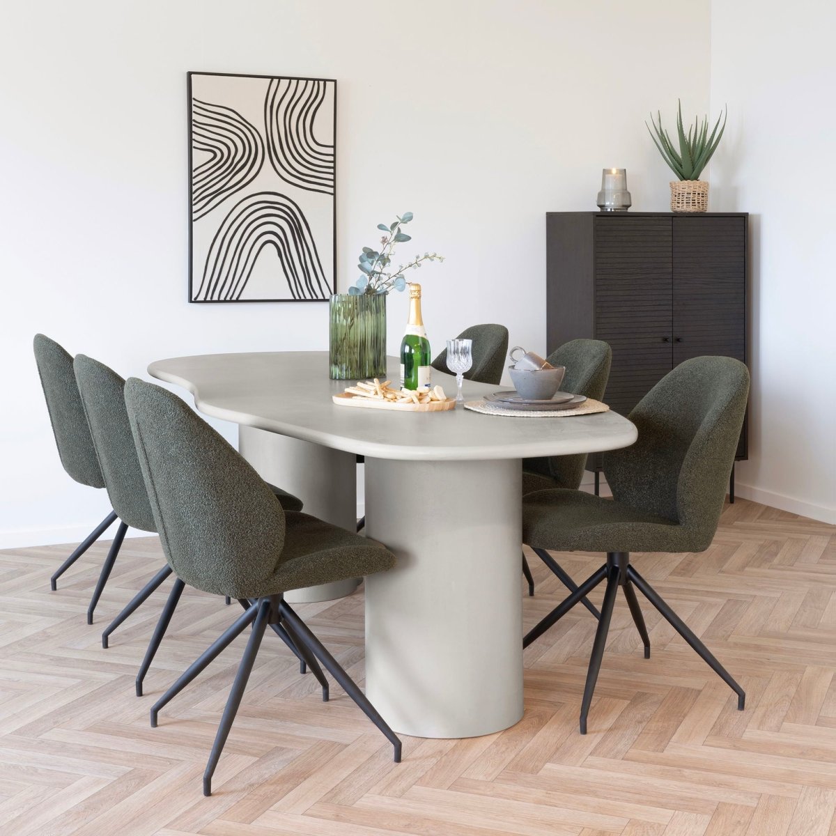 Maranola spisebord beige/sement 240 cm - Lindas Dekor