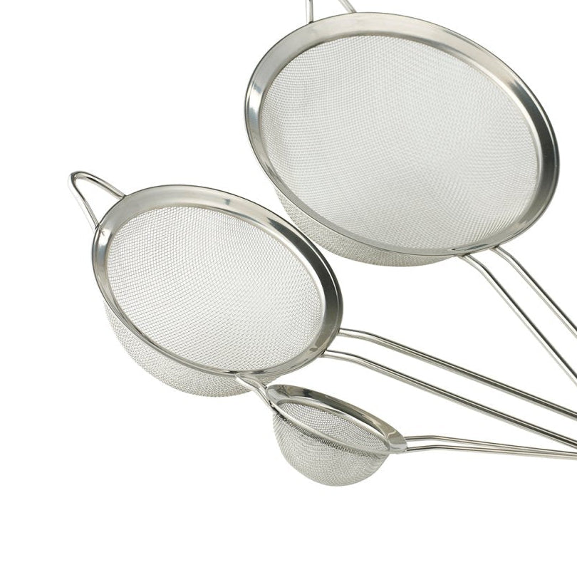 Siktsett i rustfritt stål med tre størrelser 8 14 og 20 cm