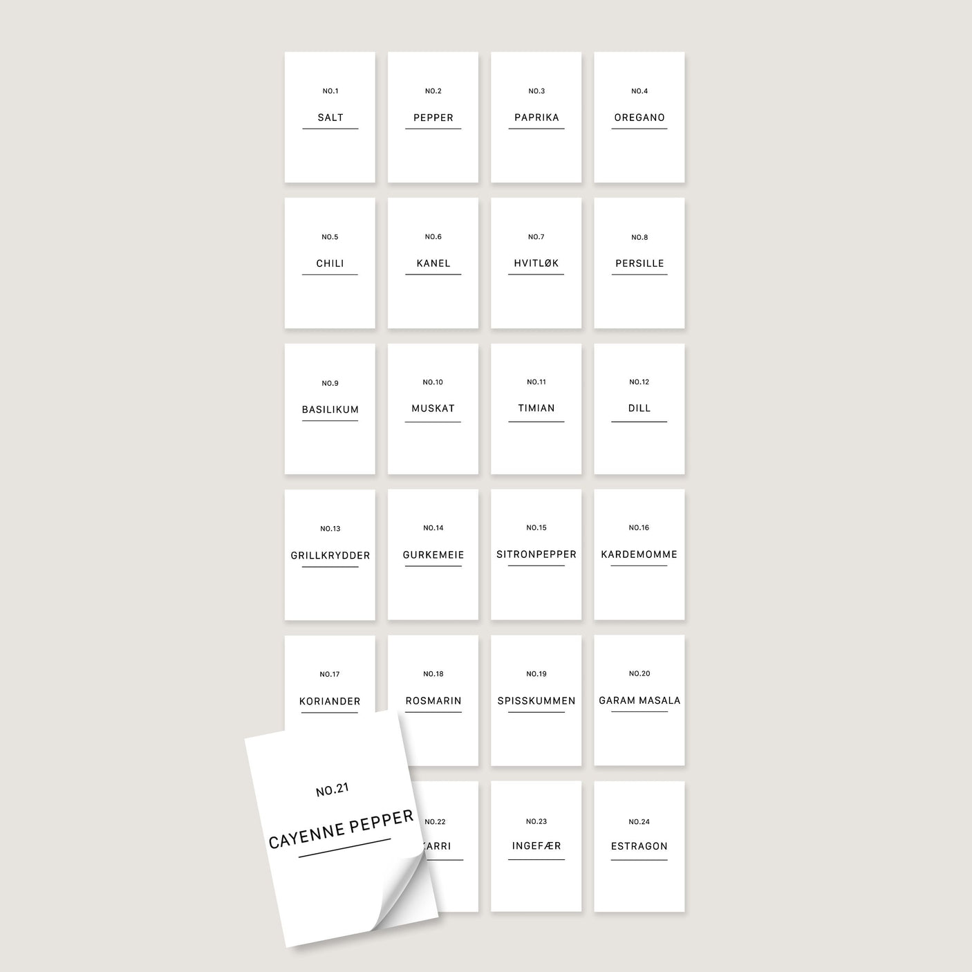24-pk Etiketter krydderglass