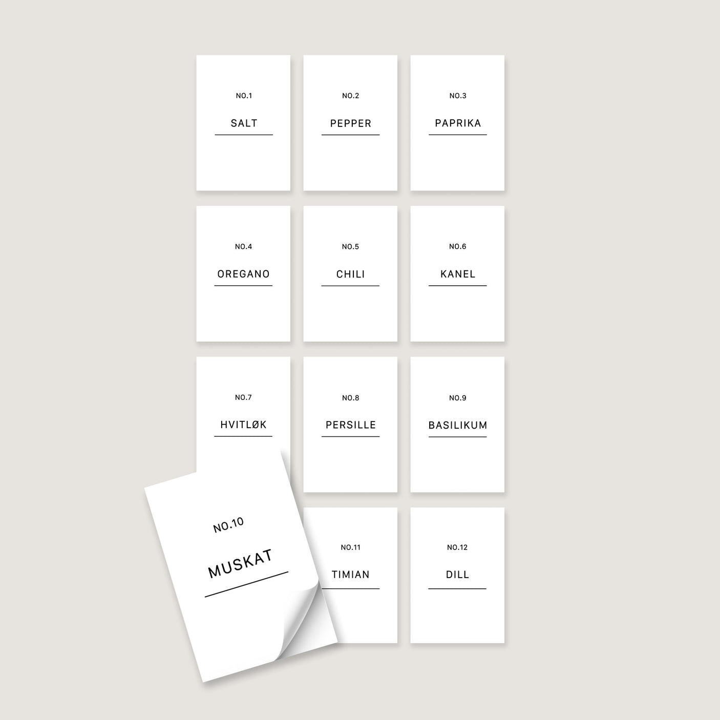 12-pk Etiketter krydderglass