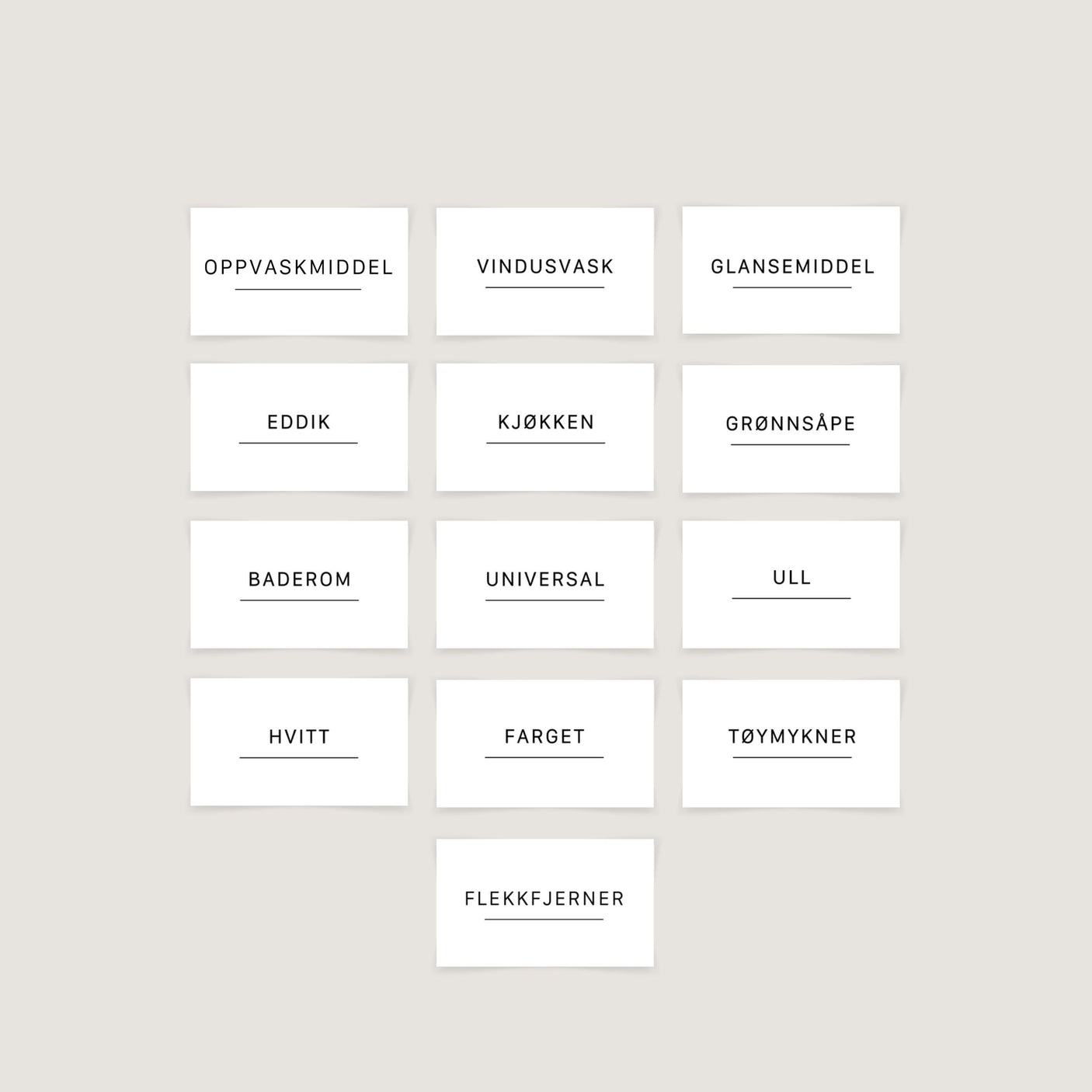 13-pk Etiketter vaskemidler