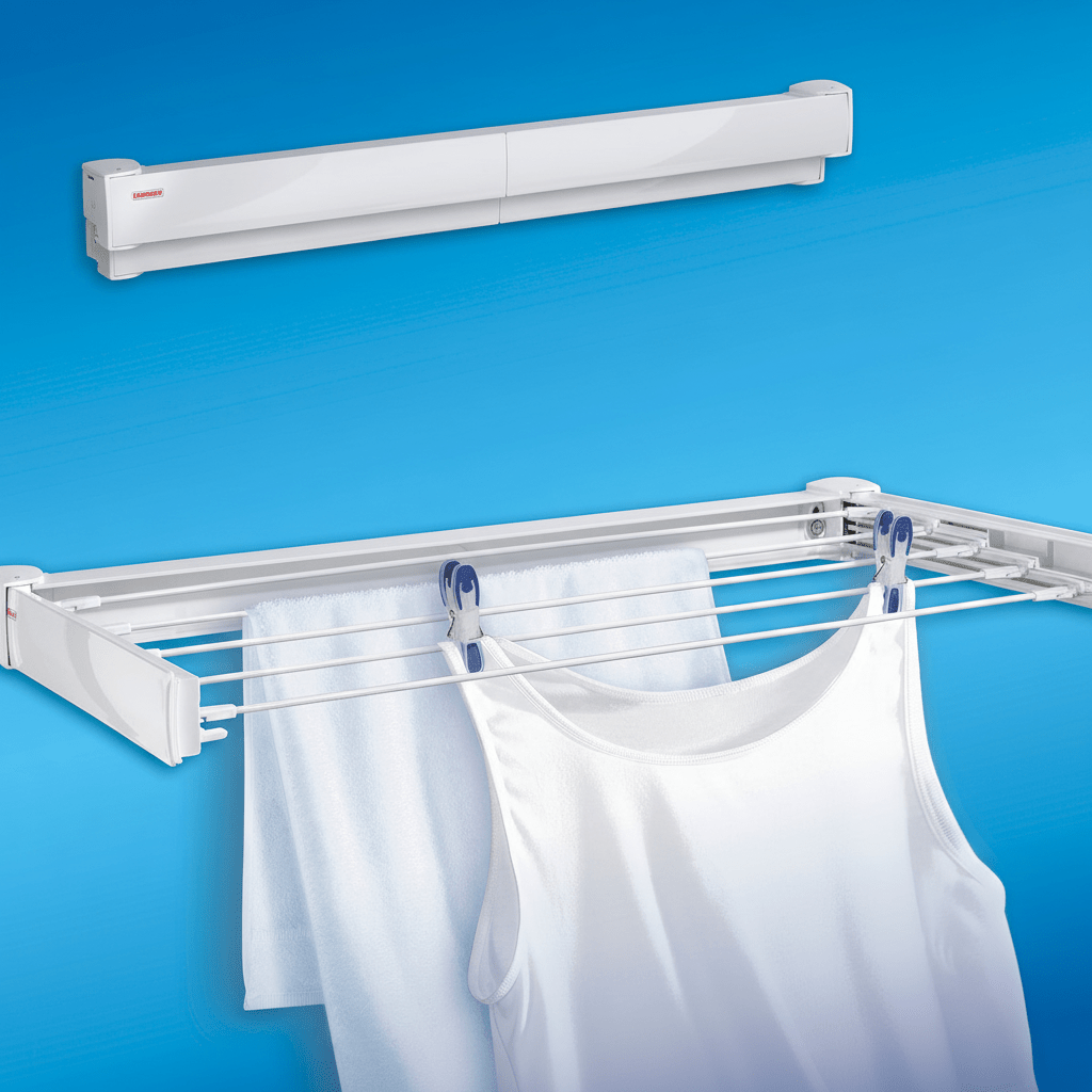 Veggmontert tørkestativ Hvit 72 cm - Lindas Dekor