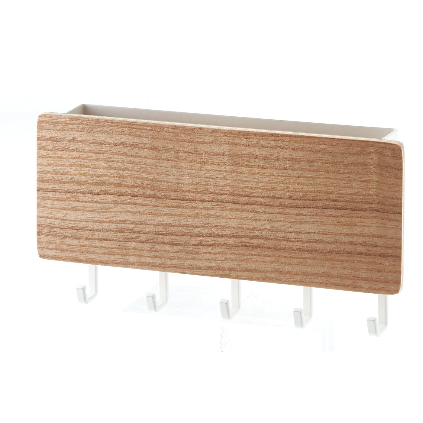 Veggmontert magnetisk nøkkelholder i hvit – sideperspektiv