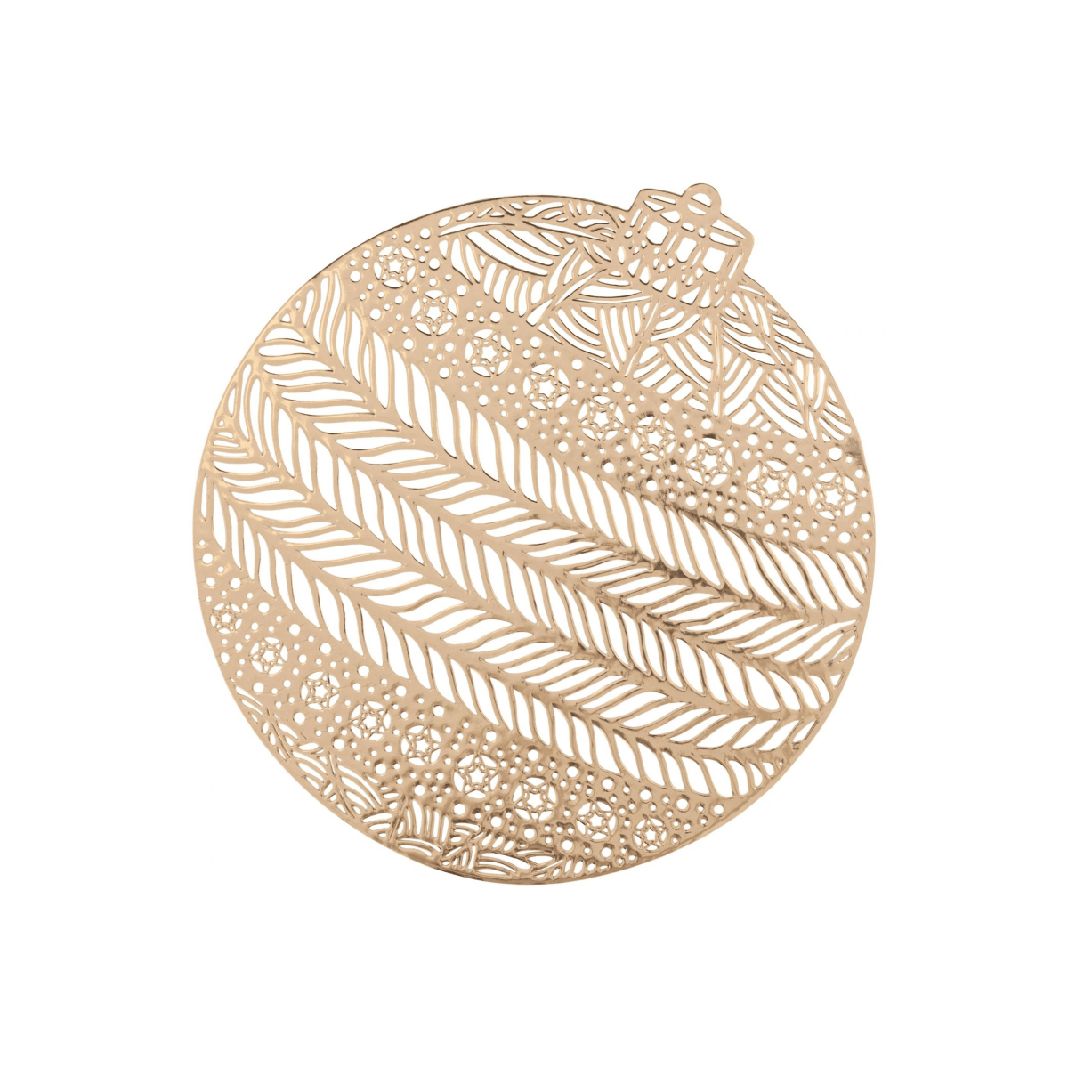 Bordbrikke julekugle gul diameter 38 cm - Lindas Dekor Bordbrikke