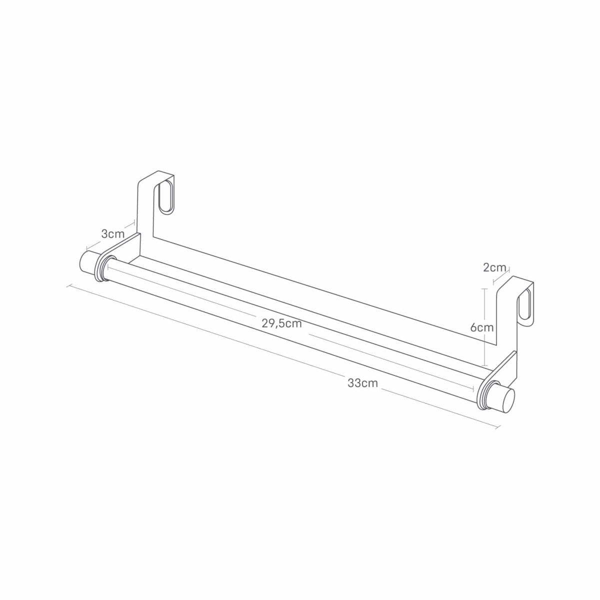 Bred håndkleholder hvit 33 x 6 cm - Lindas Dekor