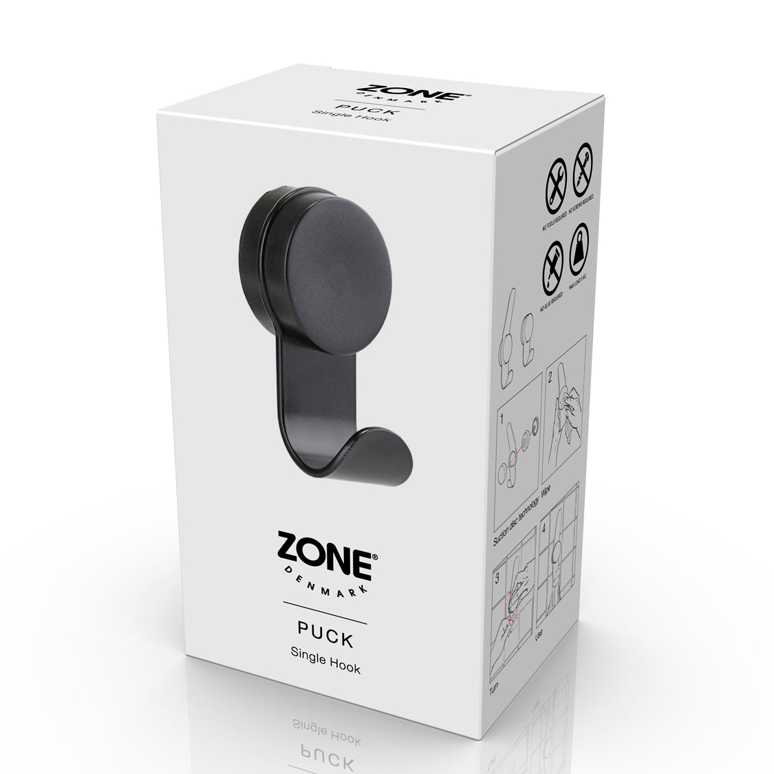 Praktisk veggkrok i sort til håndkle og badekåpe