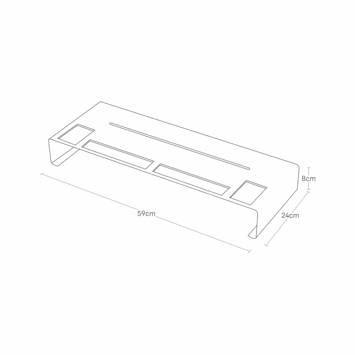 Monitor stativ sort 59 x 24 x 8 cm - Lindas Dekor