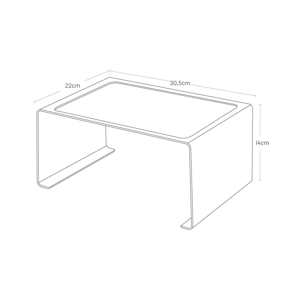 Stabelbar hylle bred hvit 30,5 x 14 cm - Lindas Dekor