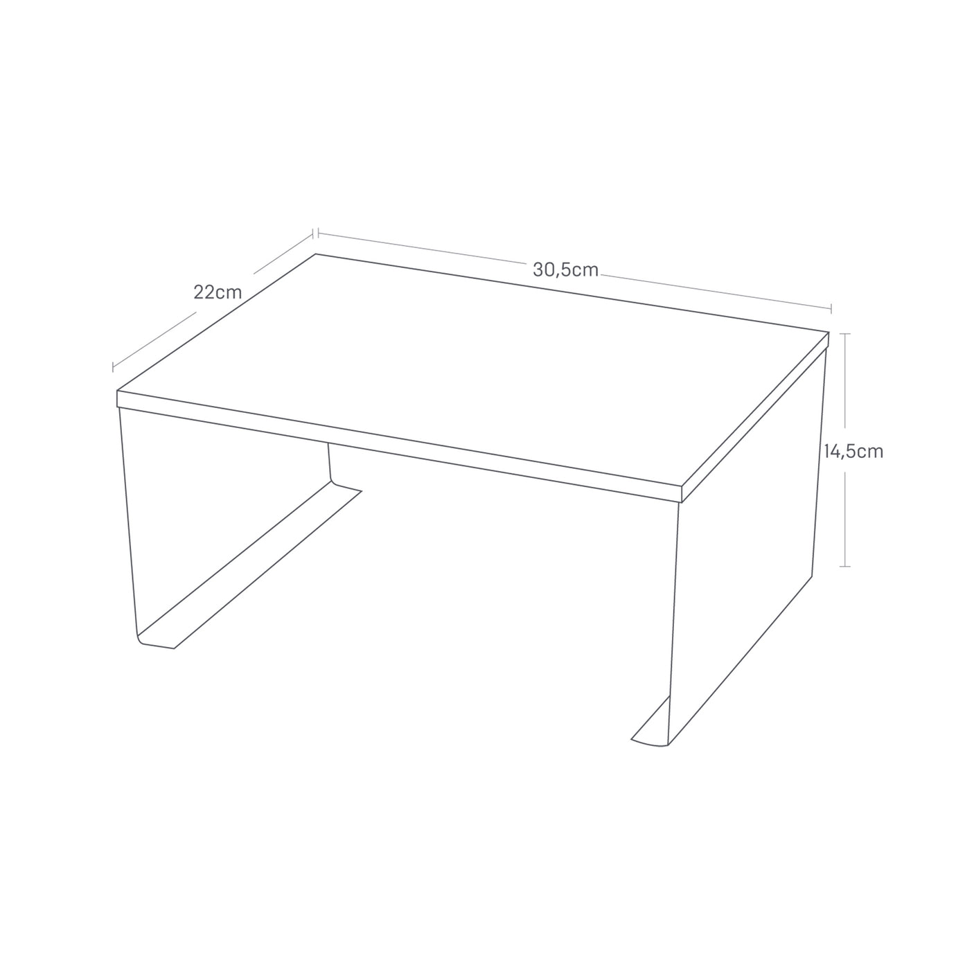 Kjøkkenbenk med stabelbare hyller i hvitt og tre.