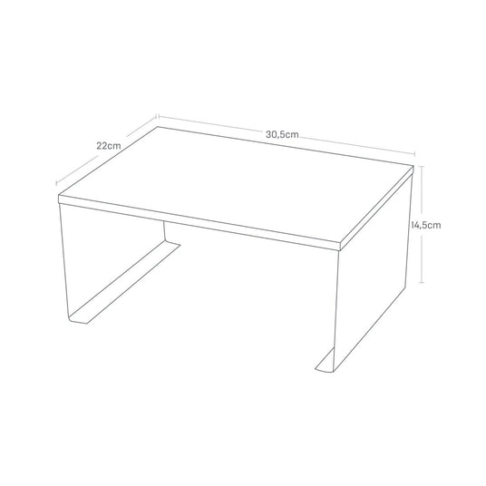 Stabelbar hylle bred hvit 30,5 x 22 cm - Lindas Dekor