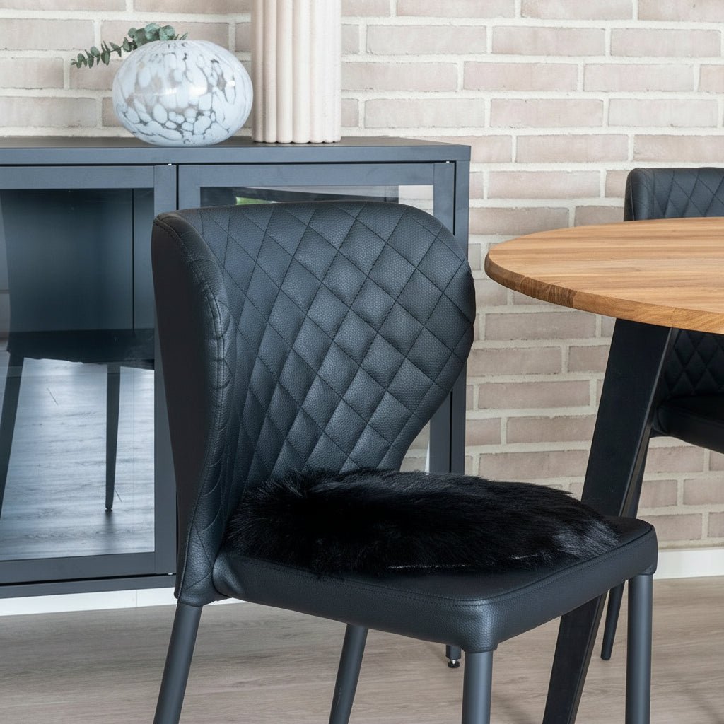 Sitteunderlag sort ø35 cm - Lindas Dekor