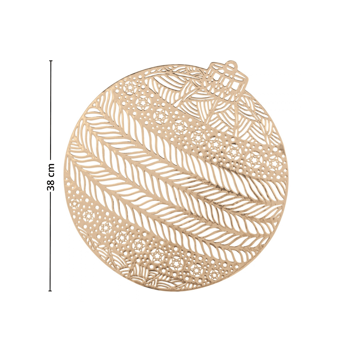 Bordbrikke julekugle gul diameter 38 cm - Lindas Dekor Bordbrikke