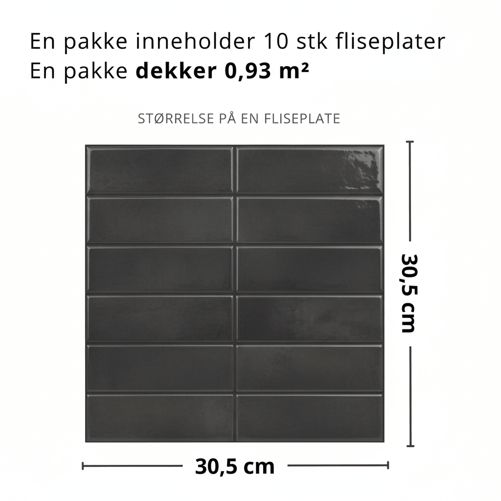 10-pak Adelina motslippande silkematte självklibbara väggfliser - Lindas Dekor