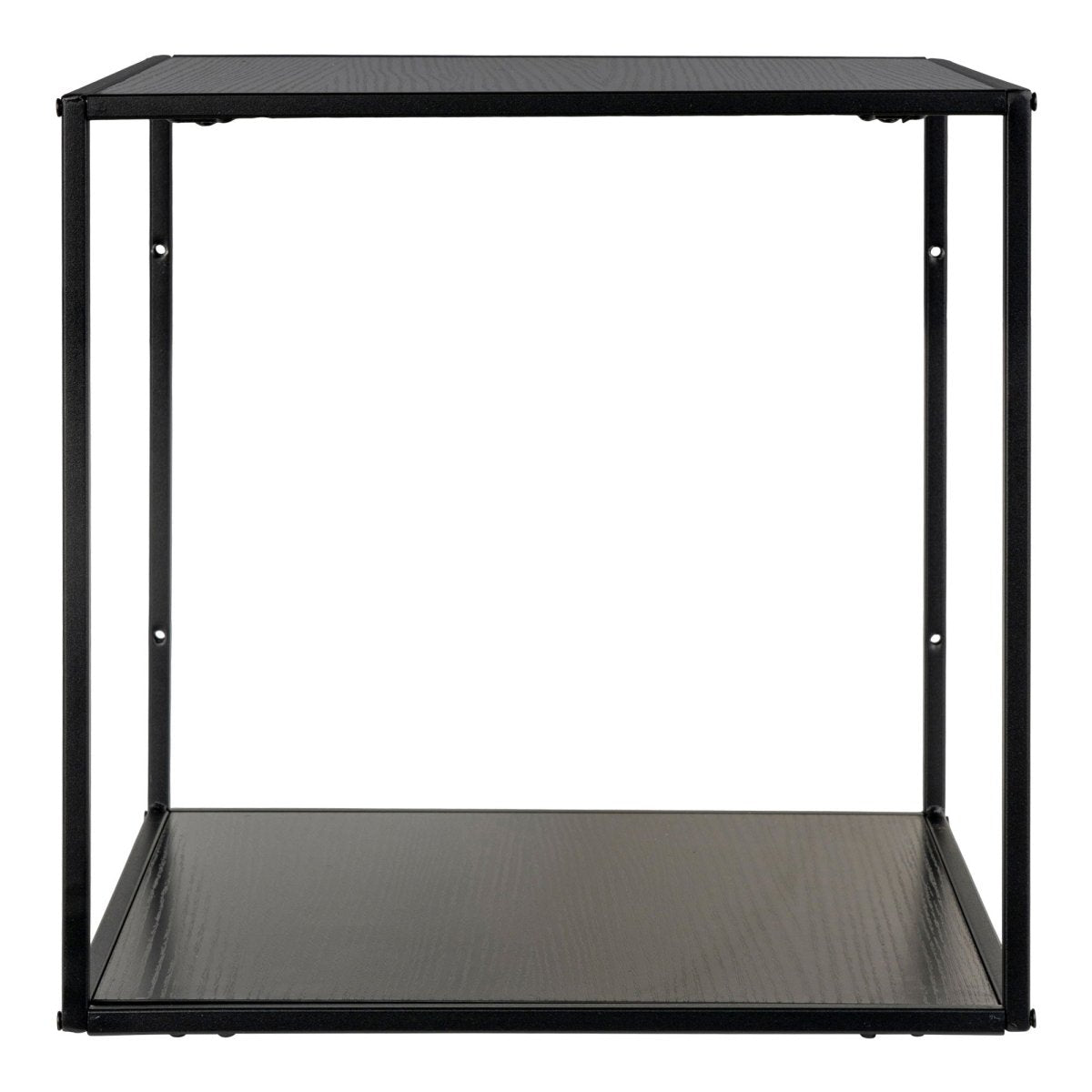 Vita vegghylle svart sort ramme 36 x 36 cm - Lindas Dekor