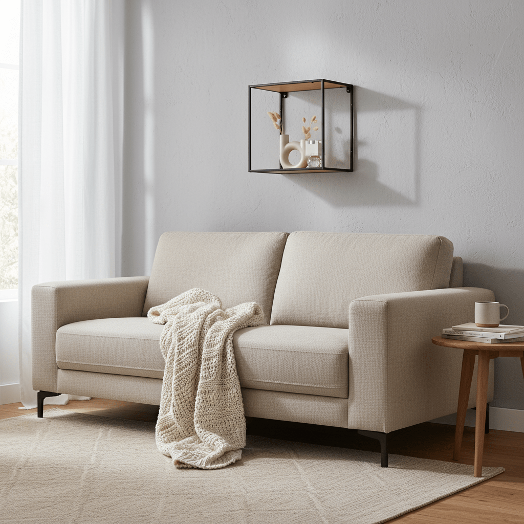 Vita vegghylle eikelook sort ramme 36 x 36 cm - Lindas Dekor
