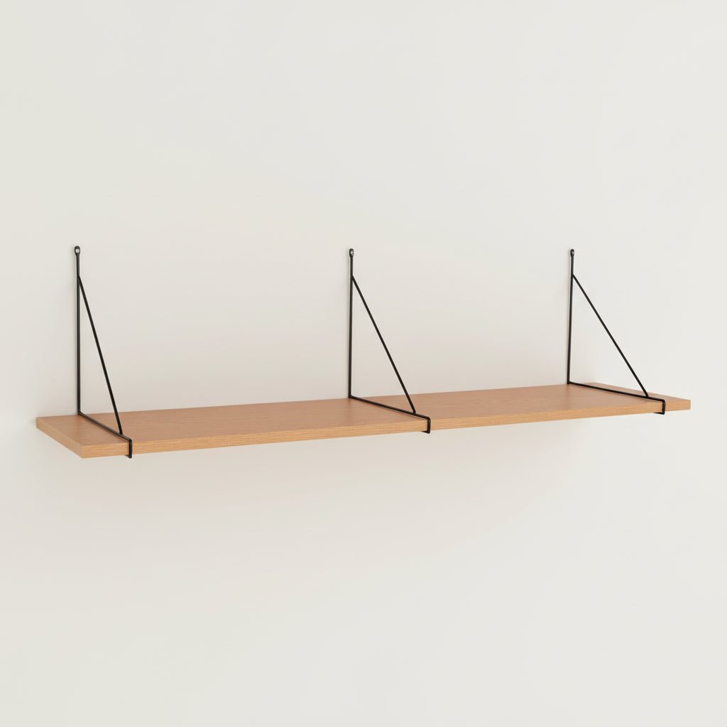 Chiba vegghylle askefiner sort stålramme 120 x 29 cm - Lindas Dekor