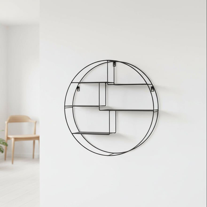 Genk vegghylle stål sort diameter 47 x 10 cm - Lindas Dekor