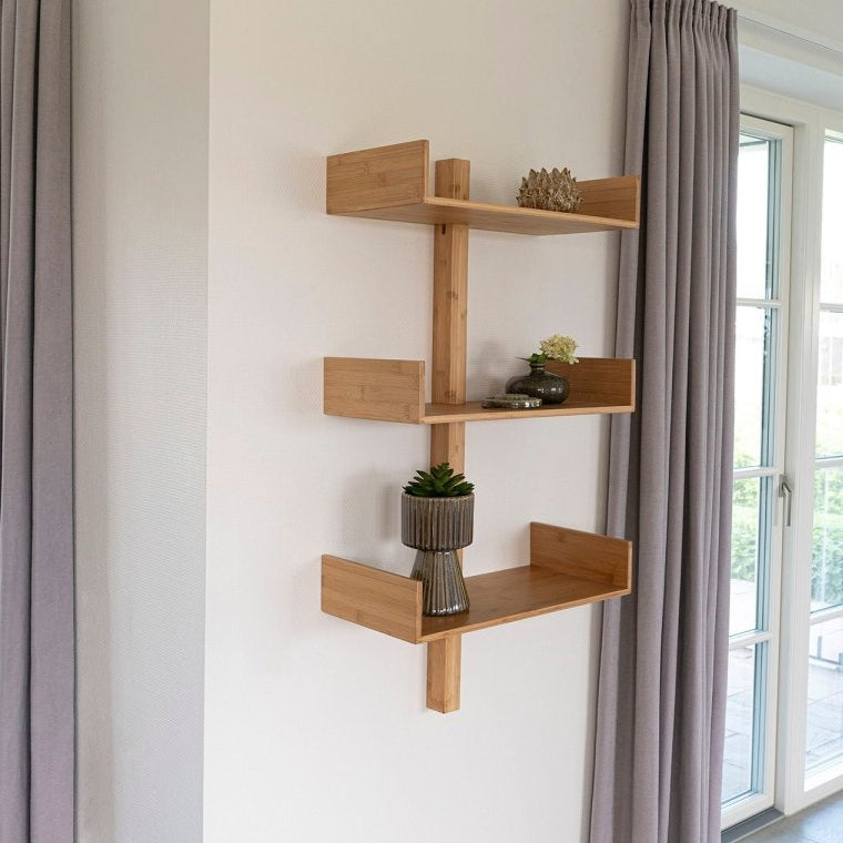 Villa vägghylle bambus natur 50 x 102 cm - Lindas Dekor