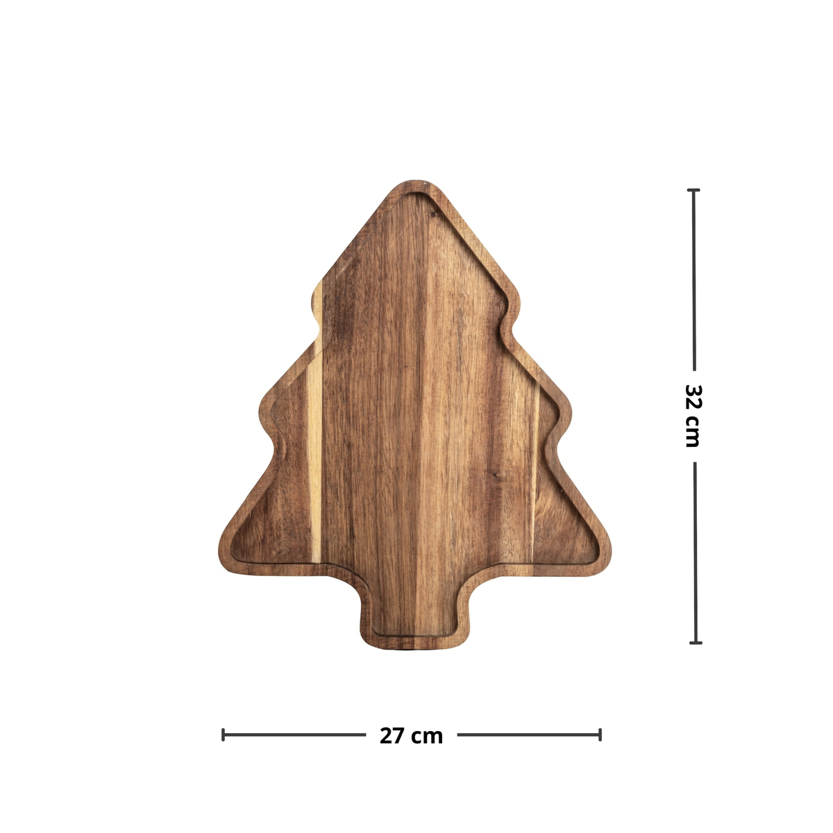 Tjock julgran naturfärgad akazia 32 x 27 x 2 cm