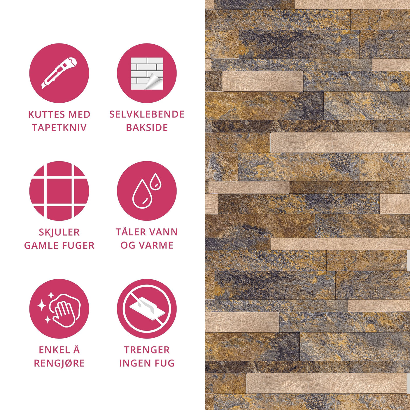 10-pk Karoline selvklebende veggfliser