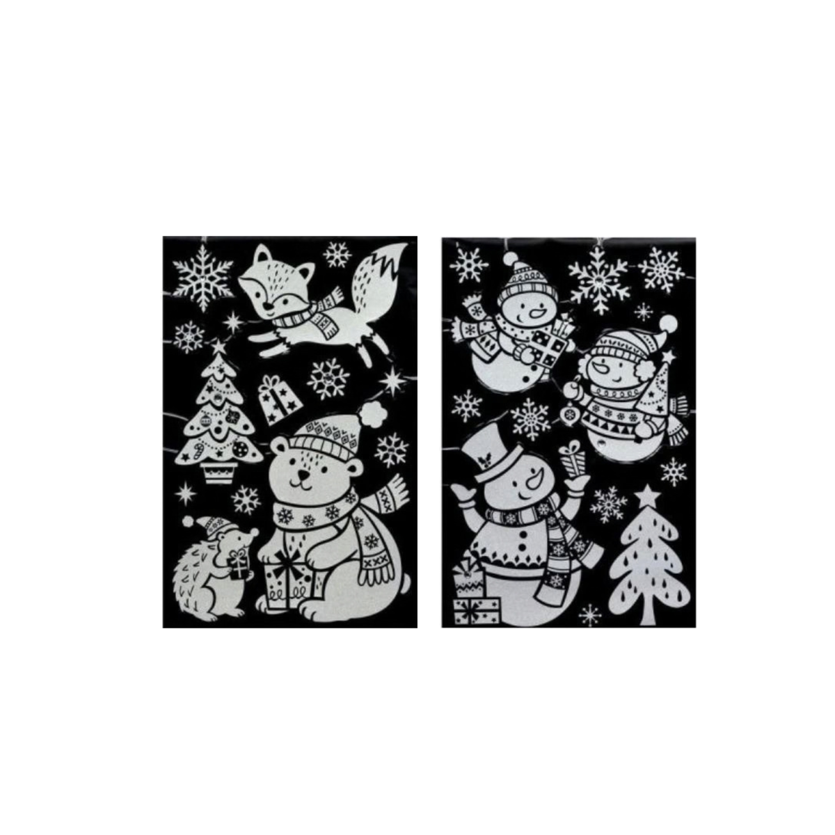 Julestickers snømenn og vinterdyr 2 design, 50 x 32 cm