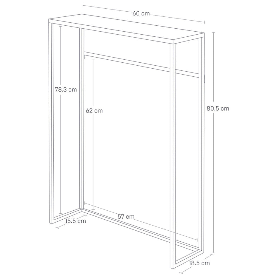 Hvit metallramme gir et tidløst og luftig preg.