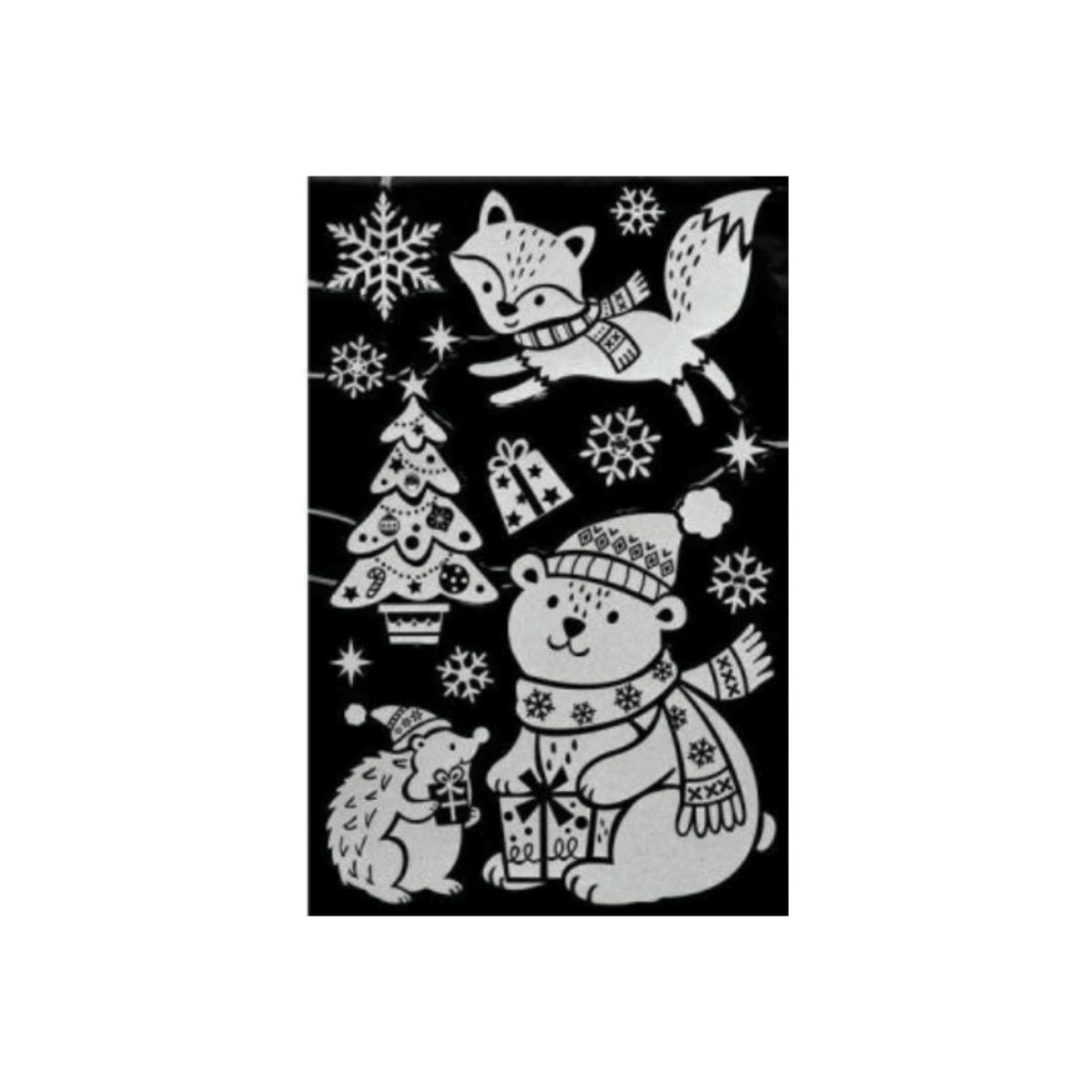Julestickers snømenn og vinterdyr 2 design, 50 x 32 cm - Lindas Dekor Wallstickers