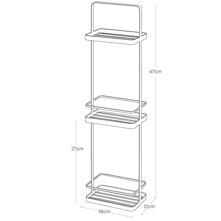 Praktisk og stabil hylle for kjøkken, bad eller vaskerom.