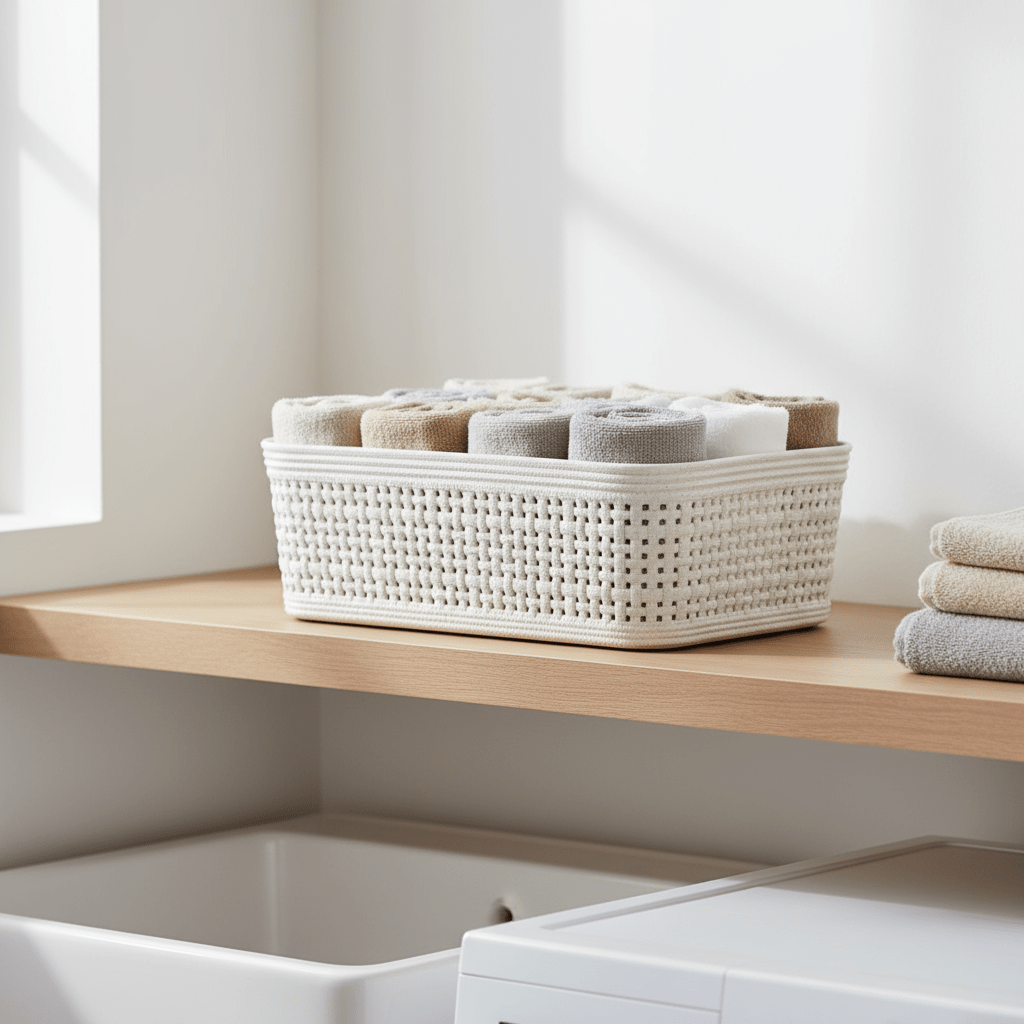 2 - pk Oppbevaringskurv sandfarget 19 x 13,5 x 6 cm - Lindas Dekor